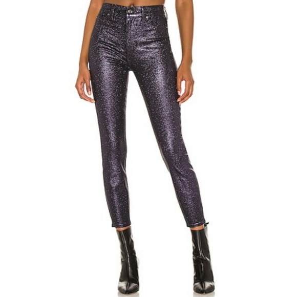 7 for all Mankind High Waist Ankle Skinny Sparkle Jeans - Picture 1 of 11